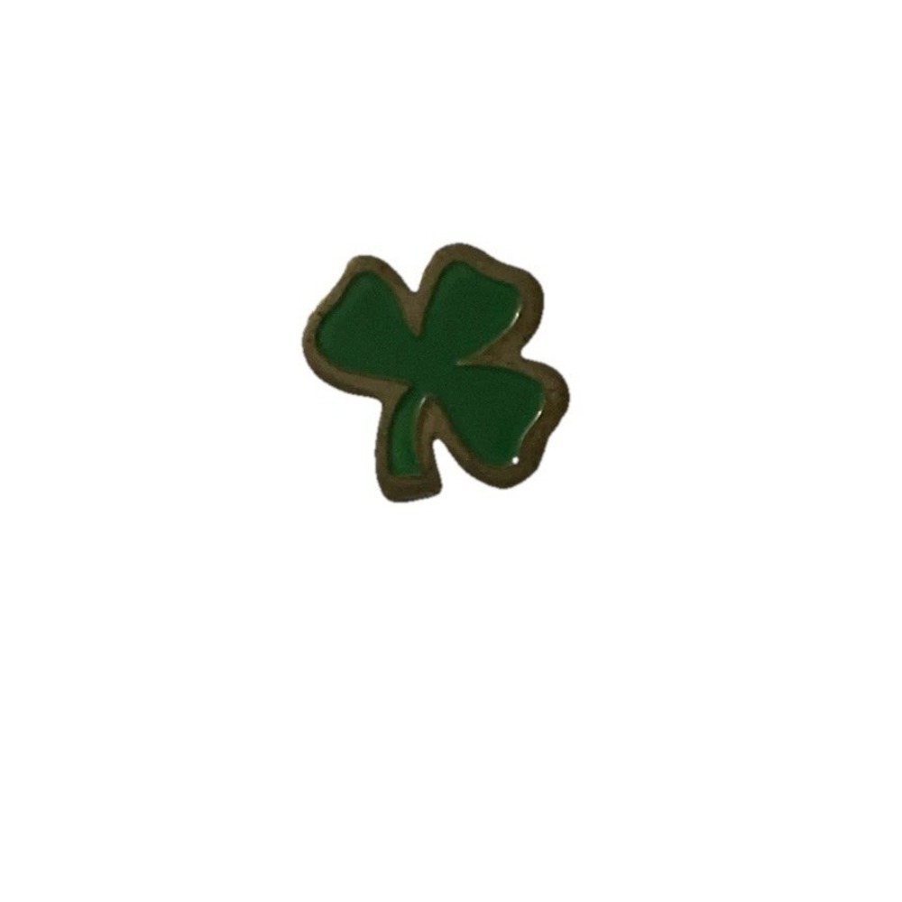 St. Patrick's Day Green 3 Leaf Clover Pin Shamrock Vintage Brooch